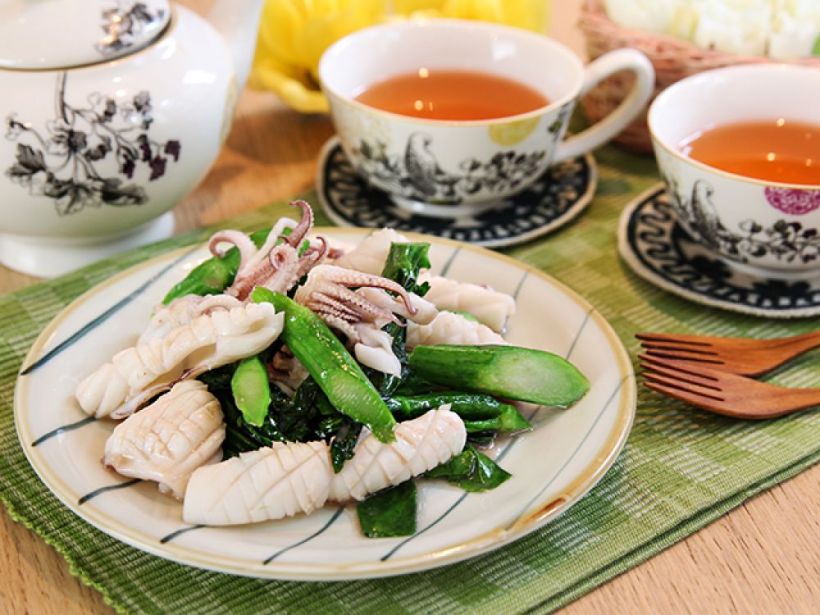 芥蘭蝦醬炒鮮魷