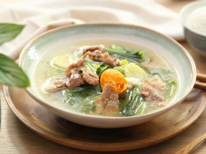 芥菜鹹蛋肉片湯